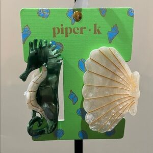 Piper K | Sea Turtle & Sea Shell Hair Clips